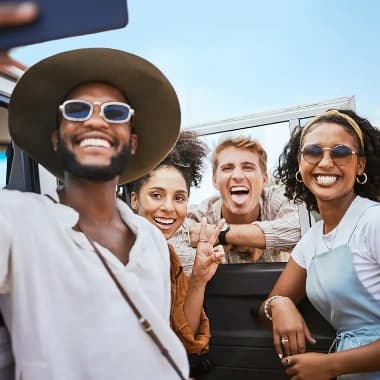 group taking a selfie